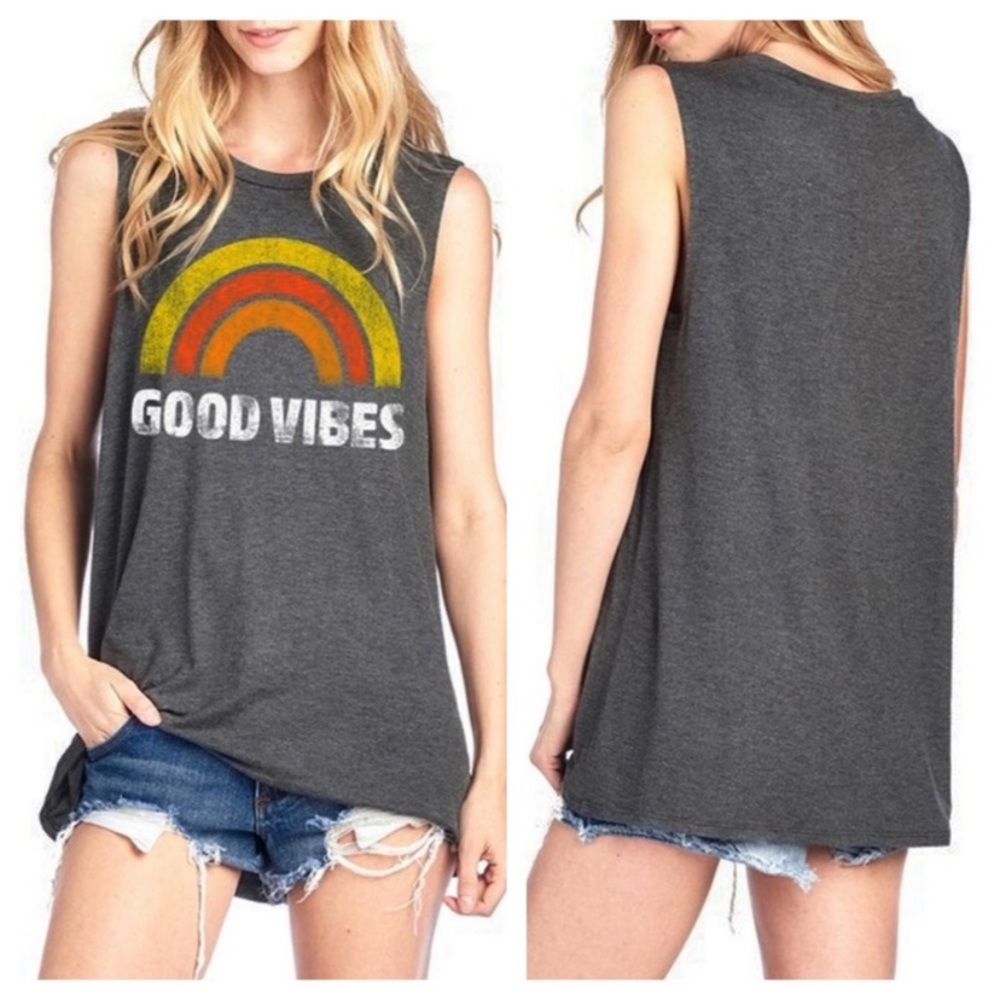 Zutter Good Vibes Rainbow Tank Sz M